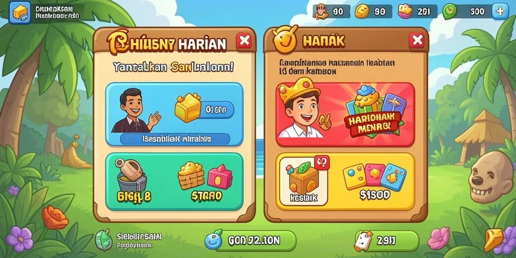 Tangkapan layar UI penuh warna yang menarik.